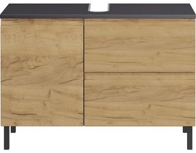 Tmavosivá skrinka pod umývadlo v dekore duba 80x56 cm Salinas - Germania