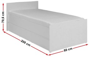 Jednolôžková posteľ 80 cm Cortez C 08 (dub sonoma) ( s roštom). Vlastná spoľahlivá doprava až k Vám domov. 1004891