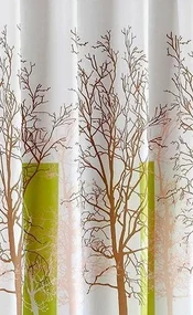 Aqualine Aqualine, Sprchový záves 180x180cm, polyester, biela/zelená, strom, ZP009/180