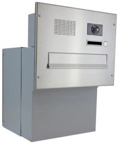 DOLS F-042-ABB - nerezová poštová schránka na zamurovanie, s videohovorovým modulom ABB, menovkou a zvonkovým tlačidlom