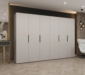 Šatníková skriňa 300 cm Mirabella 1 (kašmír + čierna). Akcia -31%. Vlastná spoľahlivá doprava až k Vám domov. 1126388