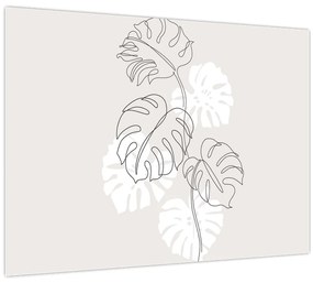 Obraz - Line art monstera N⁰3 (70x50 cm)