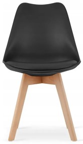 Jedálenská zostava stôl Dub sonoma 120 X 80 biele nohy + 4 stoličky MARK čierne/ prírodné nohy