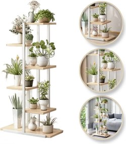 Vintino Stojan na kvety BOTANICA 113x60x20 cm bielo-hnedý
