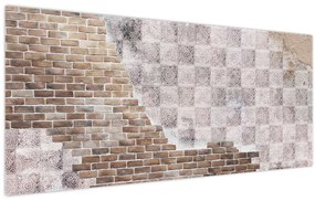 Obraz - Tehlový múr (120x50 cm)