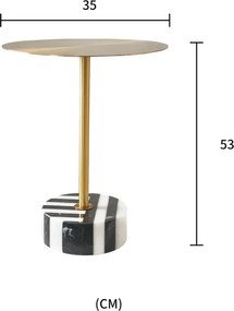 Príručný stolík Modig 35 cm mramor/zlatý