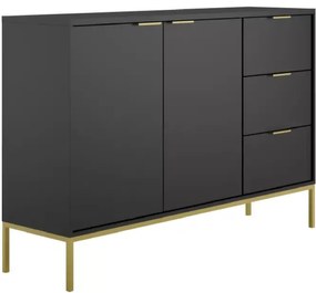 Komoda Austin 150 cm čierna/zlatá