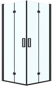Oltens Byske sprchovací kút 80x80 cm obdĺžniková čierna matné/priehľadné sklo 20001300