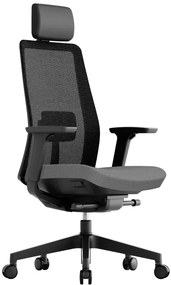 KREDE Kancelárska stolička K10 BLACK šedá