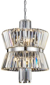 Luster Aurelia, 1x krištáľové/chrómové kovové tienidlo, (fi 42cm), ch