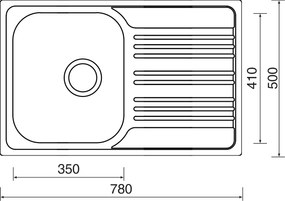 Nerezový drez Sinks STAR 780 V matný