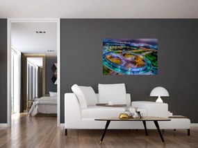 Obraz - panoráma nočného mesta (90x60 cm)