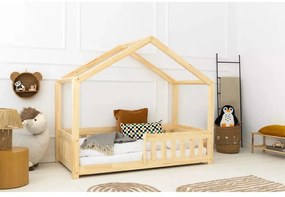 Domčeková detská posteľ z borovicového dreva v prírodnej farbe 90x200 cm Mila RMP – Adeko