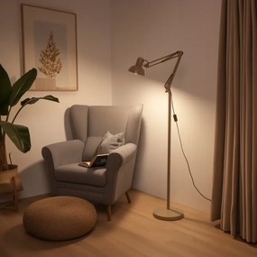 Brilagi - Flexibilná stojacia lampa TASKER 1xE27/60W/230V 184 cm béžová