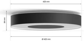 Philips-LED RGB Stmievateľné stropné svietidlo Hue LED/52,5W/230V pr. 425 mm čierna