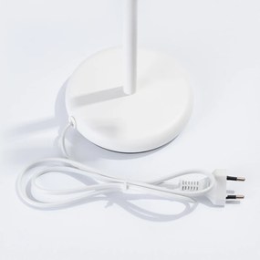 Stolná lampa Pastelo, 1x biele kovové tienidlo