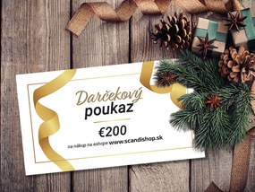 Darčekový poukaz na 200 € Forma poukazu: Elektronický