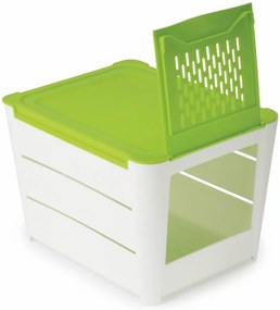 Bielo-zelený úložný box na zemiaky Snips Potatoes