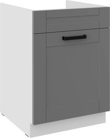 Dolná kuchynská skrinka Lucid 60 ZL 1S BB (korpus: biela + front: mdf dustgrey). Akcia -6%. Vlastná spoľahlivá doprava až k Vám domov. 1134717