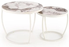 Konferenčný stolík Ines biela mramor/biela