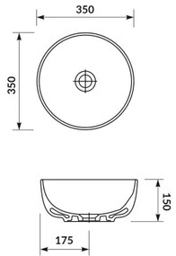 Cersanit K116-047-ECO - Umývadlo na dosku MODUO pr. 35 cm keramika/lesklá biela