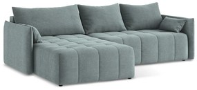 Modrá rozkladacia/s úložným priestorom rohová pohovka (ľavý roh/s leňoškou) Moku – Makamii