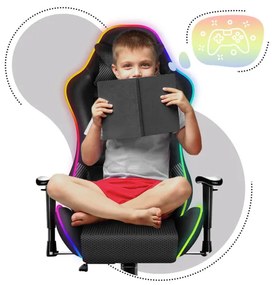 Detská herná stolička Ranger - 6.0 RGB mesh