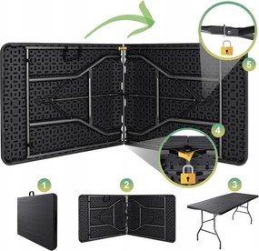 Cateringový stôl CATERON 70x180 cm, hnedý