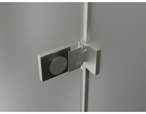 Mexen Lunar-F, skladacie ľavé sprchové dvere 130 cm, 8mm číre sklo, oceľový profil, 836S-130-050-97-00-L