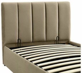 Čalouněná postel Montreal Velvet 90x200 se zvedacím roštem béžová