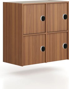 Nadstavba pre skrine FRAME, 4x dvere, 872 x 450 x 854 mm, kódový zámok, orech