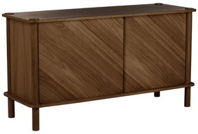 Hnedá komoda z dubového dreva s posuvnými dverami 135x73,5x48 cm Italic – UMAGE