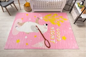 Detský koberec WHITE BEER ružový
