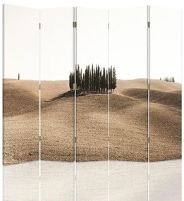 Ozdobný paraván Toskánsko - 180x170 cm, päťdielny, obojstranný paraván 360°