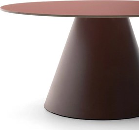 Okrúhly konferenčný stolík so sklenenou doskou v terakotovej farbe ø 80 cm Wilshire – Kave Home