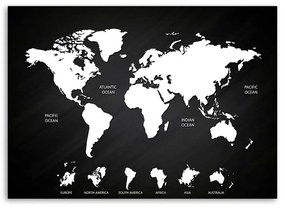 Gario Obraz na plátne Mapa sveta a kontinenty Rozmery: 60 x 40 cm