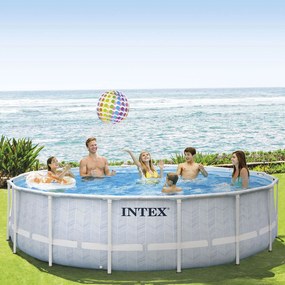 INTEX CHEVRON PRISM FRAME Okrúhly bazén 488×122cm s kartušovou filtráciou 220–240V 26746NP
