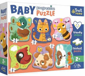 Trefl Baby puzzle Zvieratká, 6v1 (2-6 dielikov)