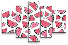 Sablio Obraz - 5-dílný Vodný melón - 125x90 cm