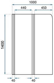 Rea Agat, 2-krídlová vaňová zástena 100x140 cm, medená matná, REA-W5698