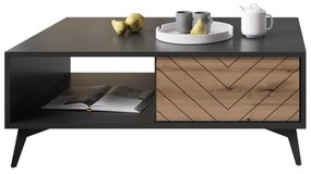 Konferenčný stolík DIAMOND 40x104 cm čierna/dub evoke