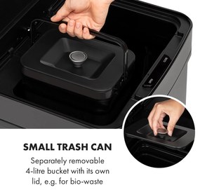 Klarstein Touchless Black Stainless Steel, odpadkový kôš, senzor, 72 l, čierny