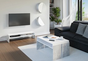 TV stolík Ramea (biela + kameň). Vlastná spoľahlivá doprava až k Vám domov. 1055245
