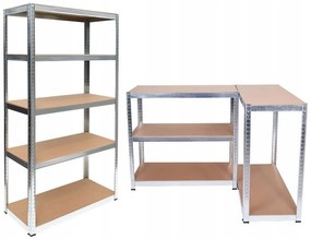 Dílenský regál G7030 stříbrný/hnědý
