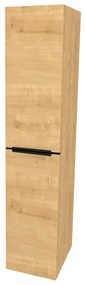 Mereo, Mereo Mailo, kúpeľňová skrinka vysoká 170 cm, čierne madlo, Multidecor, Dub Arlington, MER-CN594LPBDARL