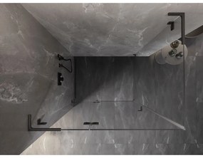 Mexen Lunar, L sklápací sprchový kút ľavý 75 x 70 cm, 8mm číre sklo, profil grafit brúsený, 834L-075-070-66-00-L