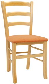 Stima stolička PAYSANE s čalúneným sedákom Odtieň: Orech, Látka: LUX Cappuccino 24