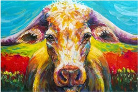 Obraz - Maľovaná krava (90x60 cm)