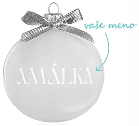 Vianočná celopieskovaná banka s menom a mašličkou 8 cm