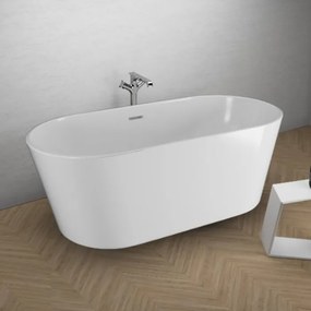 Polimat Akrylátová voľne stojaca vaňa Uzo 160x80 POLIMAT-Rozmery: 160x80, POLIMAT-Farba vane: Biela / čierna mat